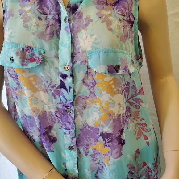 Eyelash Couture Sheer Button Down Tops- Set of 2 - Picture 2 of 16